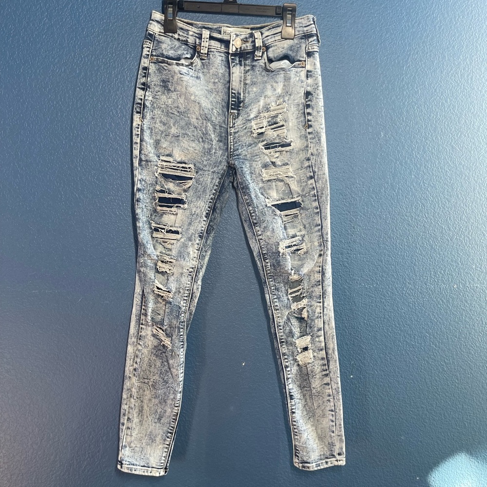 Mudd acid wash flex stretch high rise ankle jegging
